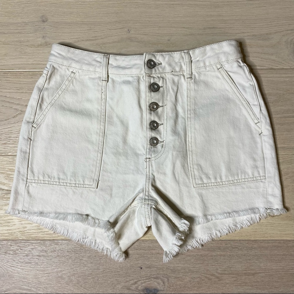 We The Free Cream White Painter Shorts